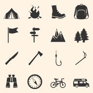 Vector Set of Hiking and Camping icons N7