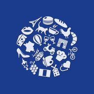 france icons in circle
