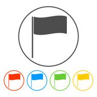 Flag icon Location marker symbol Flat design style N13
