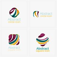 Abstract symmetric geometric shapes business icon N9