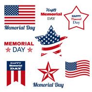 Happy Memorial Day Patriotic American Flag Vector