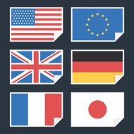 Flags of countries with curved edge