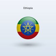 Round flag of Ethiopia
