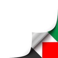 Curled Paper Corner with Palestine Flag Background