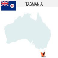 Australia Territories Of Tasmania&#039;s map and Flag