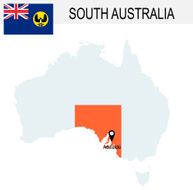 Australia Territories Of South Australia&#039;s map and Flag