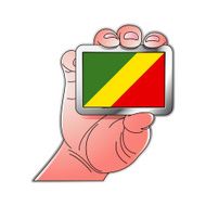 hand holding Republic of the Congo flag