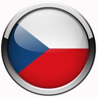 Czech republic flag gel metal button