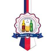 Brewed in UK - Beer sticker advertising
