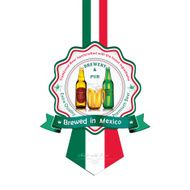 Brewed in Mexico - Beer sticker advertising