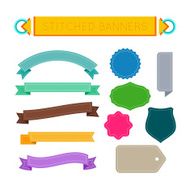 stitched design elements set