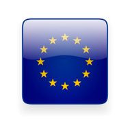 Square icon with flag of the European Union