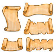 Set of old paper scrolls
