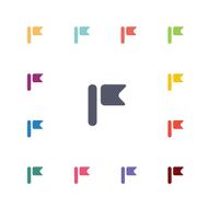 flag flat icons set