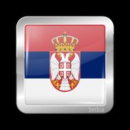 Flag of Serbia Metal Icons N3