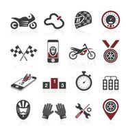 Motorcycle racing icon set N2
