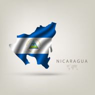 Flag of NICARAGUA as a country with shadow