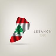 Flag of LEBANON as a country with shadow