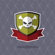 Shield with skull pirate emblem