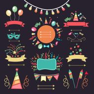 Set of colorful party celebration elements N2