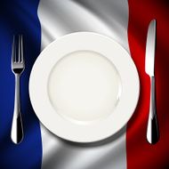 Vector table setting on France flag background