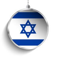 Merry Christmas Silver Ball with Flag Israel N2