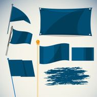 blank flag in various style - vector illustration N2