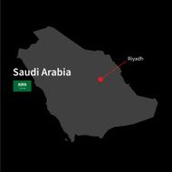 Detailed map of Saudi Arabia and capital city Riyadh with