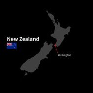 Detailed map of New Zealand and capital city Wellington with