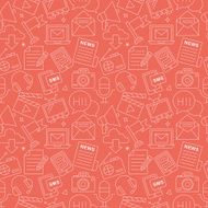Media electronic line icon pattern set N3