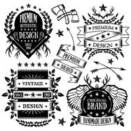 Vintage badges labels and ribbons set 3 N2