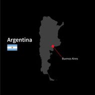Detailed map of Argentina and capital city Buenos Aires with