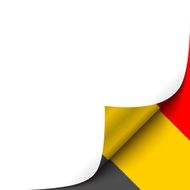 Curled up Paper Corner on Belgian Flag Background Vector Illustration