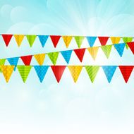 Color party flags on sunny background N6