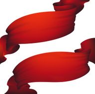 Horizontal red banners vector set