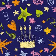 Birthday seamless pattern N4