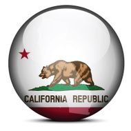 Map on flag button of USA California State