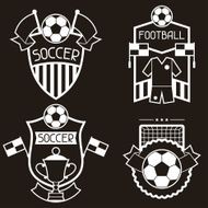 Set of sports labels with soccer football symbols