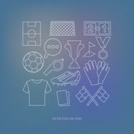 Soccer thin line icons