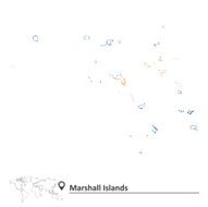Map of Marshall Islands with flag