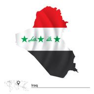 Map of Iraq with flag