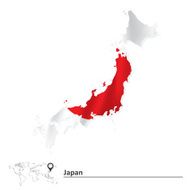 Map of Japan with Flag N2