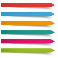 6 Colored Banners Long Arrows