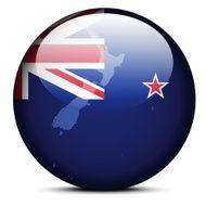 Map on flag button of New Zealand