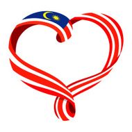 Malaysia flag ribbon-shaped heart