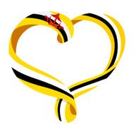 Brunei flag ribbon-shaped heart