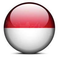 Map with Dot Pattern on flag button of Indonesia