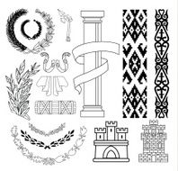 Coat of arms elements set vector illustration N2