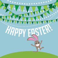 Happy Easter bunny and bunting