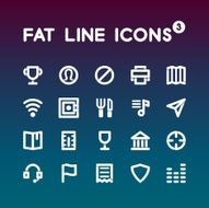 Fat Line Icons set 3